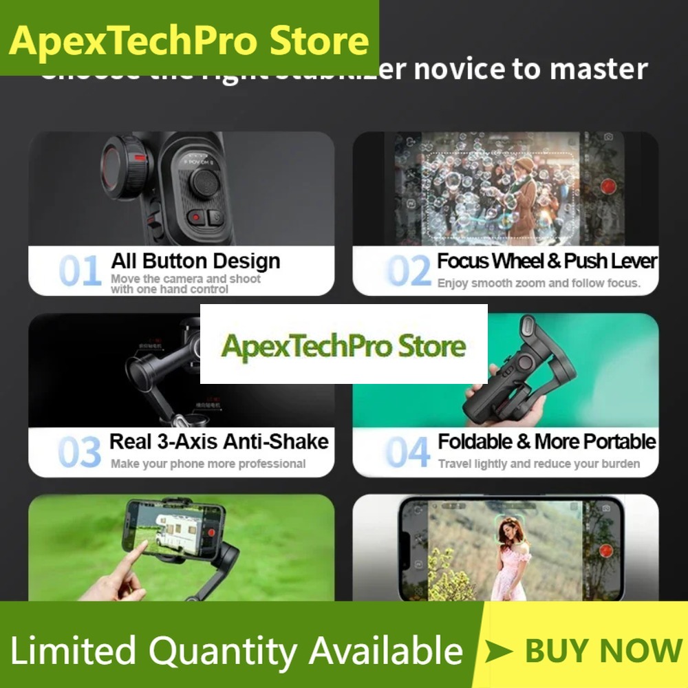 Handheld Stabilizer Gimbal - ApexTPAOCHUAN 3 Eksenli El Tipi Gimbal