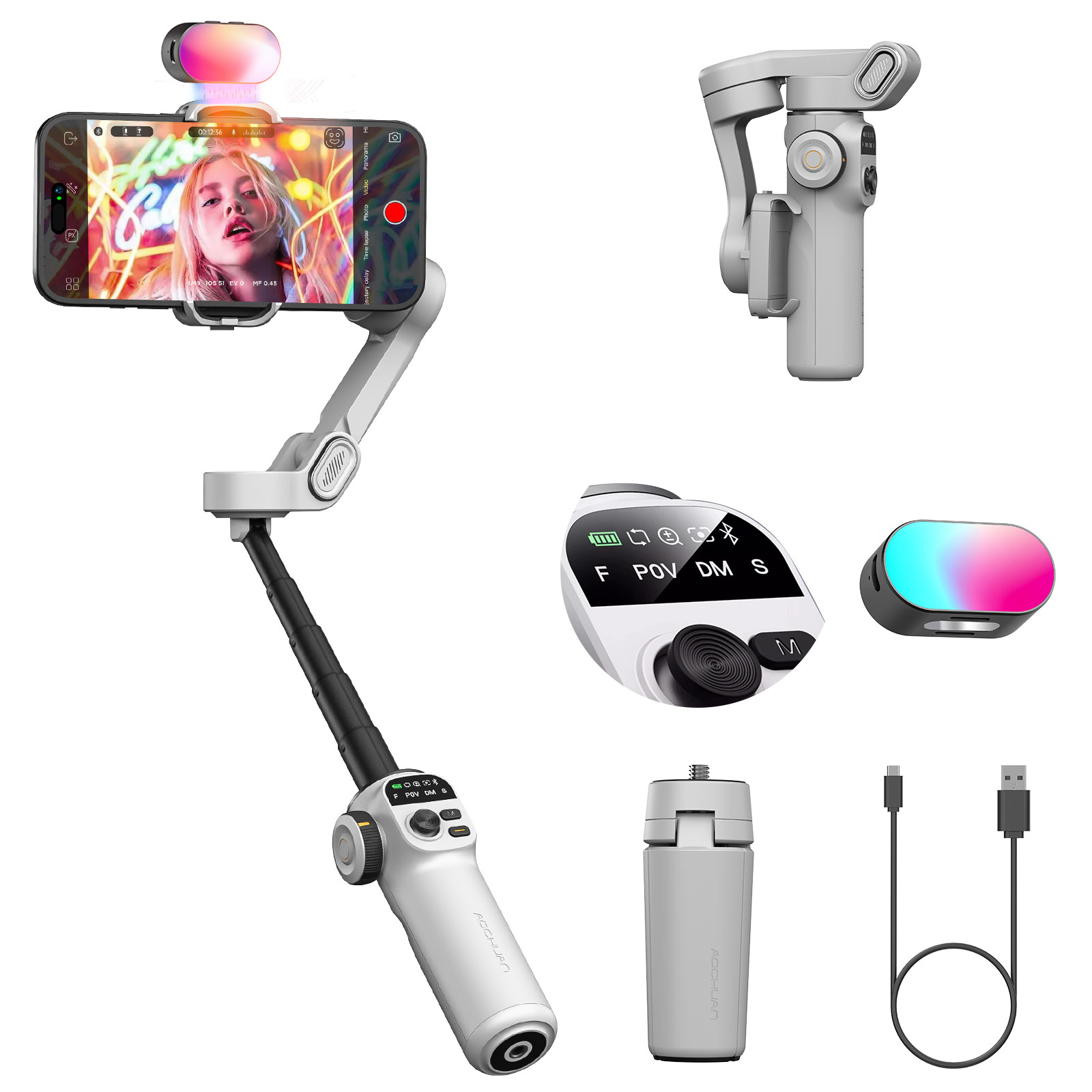 Handheld Stabilizer Gimbal - Aochuan Smart X2 Kiti Beyaz 3