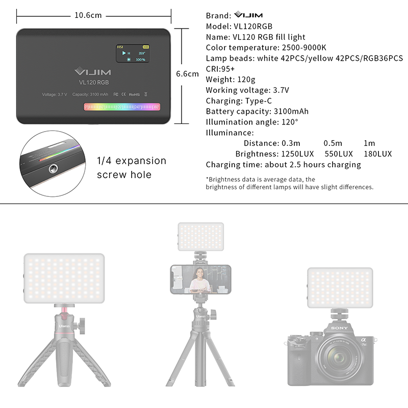 Ulanzi VL120 RGB Kamera Video  - Photography Gear incelemesi ve fiyatı